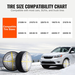 Thickened snow socks for tires, featuring full coverage and anti-slip design for winter traction.