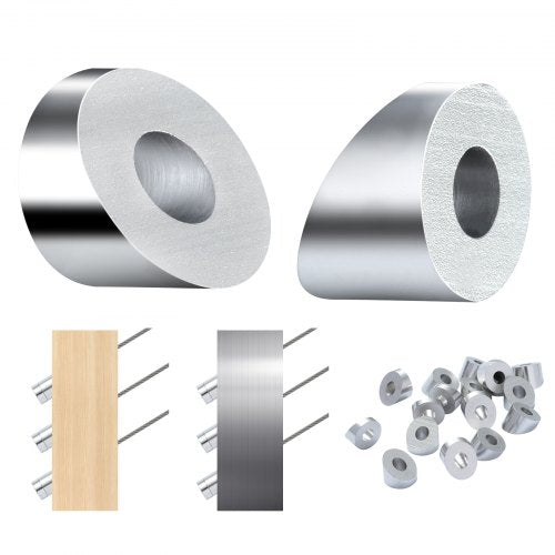 20-pack multi-angle T316 stainless steel cable railing kit with swiveling washers, tensioners, and fittings for 1/8-inch wire.