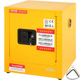 Bostome 11-gallon flammable storage cabinet made of galvanized steel with a key lock and adjustable shelf.