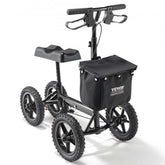 Bostome Folding Knee Scooter with 12" all-terrain wheels and dual brakes for mobility support.