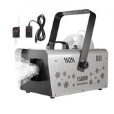 Bostome 1500W snow machine with wireless remote and hanging mount for realistic snow effects.
