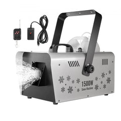 Bostome 1500W snow machine with wireless remote and hanging mount for realistic snow effects.