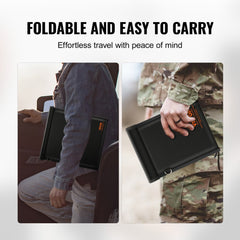 Four Faraday bags in varying sizes for devices, featuring fireproof and signal-blocking materials.