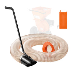 Bostome 4.3in x 13.1ft wood chipper leaf vacuum kit with black handle, clear hose, and orange accessories.