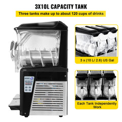 Bostome 30L Triple Bowl Slushy Machine with three tanks and stainless steel construction.