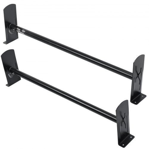 Adjustable alloy steel ladder rack for vans, supports up to 500 lbs with rust protection.