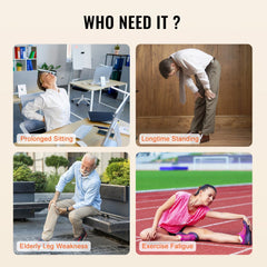 Bostome calf massager with heat featuring air compression and adjustable Velcro for calf sizes.