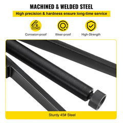 Steel lower bearing carrier puller with adjustable arms for outboard motor maintenance.