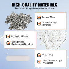 Bostome 1-inch button badge parts in metal and plastic, 500 sets for crafting.