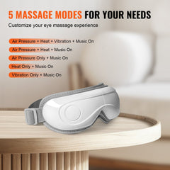 Bostome Heated Eye Massager with remote, featuring 5 modes and Bluetooth music capability.