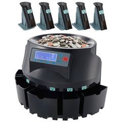 Bostome USD Coin Sorter with LCD display, sorting 300 coins per minute, large hopper capacity.