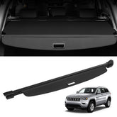 Retractable cargo cover for Jeep Grand Cherokee, featuring durable nylon and aluminum frame.