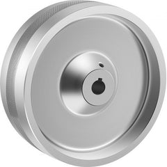 6-inch silver aluminum drive wheel with 5/8-inch bore for 2x72 belt grinder