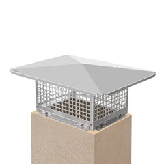 Bostome 13"x17" chimney cap made of 304 stainless steel with a uniform mesh design.