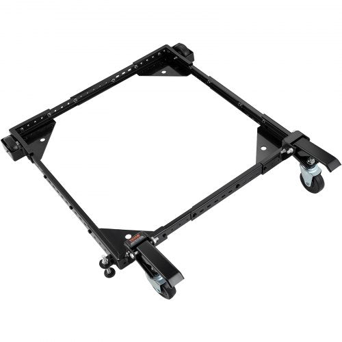 Black adjustable heavy-duty universal mobile base with wheels for 700 lbs capacity.