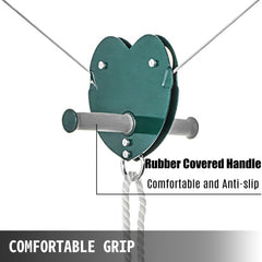 Bostome 100ft zipline kit with a stainless steel trolley and adjustable seat for outdoor fun.