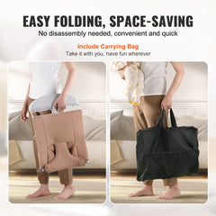 Camel folding baby bouncer seat with 2 reclining angles, shown folded and in carry bag.