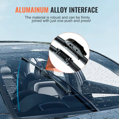 Bostome 24" universal rubber wiper blades with an aluminum connector for easy installation.