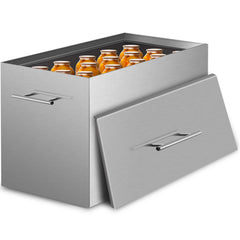 15-quart stainless steel water bath canner with detachable handles and two stacking racks.