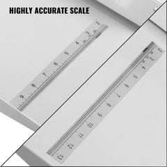 Bostome 18" manual paper creasing machine with ergonomic handle and precision ruler for A4 cards.
