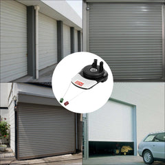 SKYSHALO 800N garage roller door opener with two remotes and LED light for easy access.