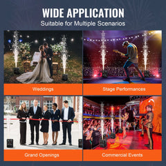 Bostome 500W Cold Spark Machine with adjustable height and LED display for events.