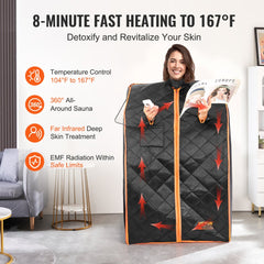 Bostome Far Infrared Sauna Tent with head and arm holes, portable design, and remote control.