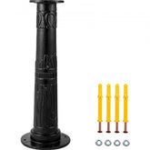 Antique black cast iron hand water pump stand, 26 inches tall with a stable base and pre-drilled holes.