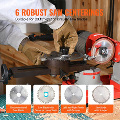 Bostome 370W circular saw blade sharpener with adjustable angles and cast iron base for stability.