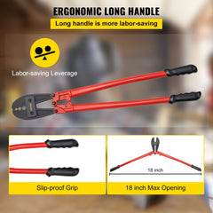30-inch hand swager crimper tool for 5/32" to 5/16" wire rope, made of alloy steel with ergonomic handle.
