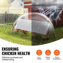 Bostome Portable Chicken Tunnel Run with a rust-proof frame and waterproof cover for outdoor use.