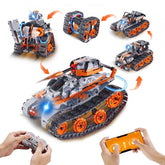 554-piece STEM kit building 5-in-1 remote control robot models like tank and robot.