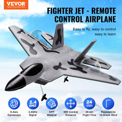 Bostome F-22 RC Fighter Jet in EPP foam with a sleek design and remote control features.