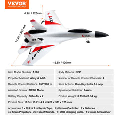 Bostome RC Fighter Plane made of durable EPP foam with 4-channel design and 3D/6G modes.