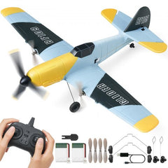 Bostome WWII Fighter EPP foam RC airplane with 2.4GHz remote and accessories.