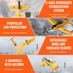 EPP foam remote control plane with 4-channel control and lightweight, durable design.
