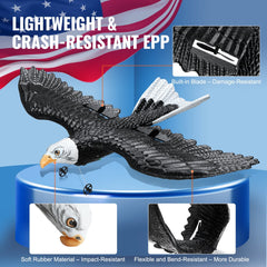 Bostome RC Eagle Plane in EPP foam with a lightweight design and built-in gyro stabilizer.