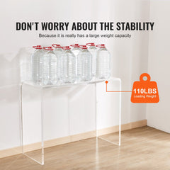 Clear acrylic U-shaped console table with smooth edges and a transparent finish.