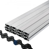 Aluminum wiggle wire and lock channel kit, 20 sets, each 6.56ft long for greenhouse use.
