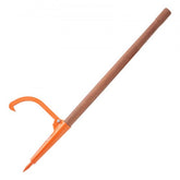 Wooden log lifter with 46.5" handle and adjustable iron hook for handling 18" logs.