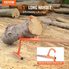 Bostome Heavy Duty Log Lifter with 46.5" wooden handle and adjustable iron hook for 15" logs.