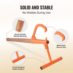 Bostome Heavy Duty Log Lifter with 46.5" wooden handle and adjustable iron hook for logs.