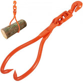 Heavy-duty steel log skidding tongs with sharp hooks and a 20-inch opening for secure grip.