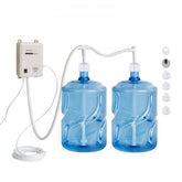Bostome 120V bottled water pump system with two blue 5-gallon jugs and white tubing.