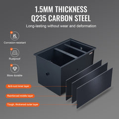 Bostome 30lbs commercial grease interceptor trap made of carbon steel with threaded outlets.