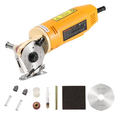 Bostome 170W Electric Rotary Fabric Cutter with a 1-inch octagonal blade for cutting leather.