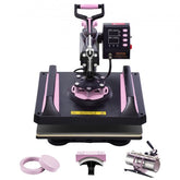 Bostome 5-in-1 heat press machine with 12x15" plate and 30oz tumbler attachment for crafting.