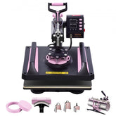 Bostome 8-in-1 heat press machine in black and pink with a 12x15 inch heating plate.