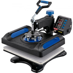 A 12x15 heat press machine with a 360° swing away design and digital temperature control.