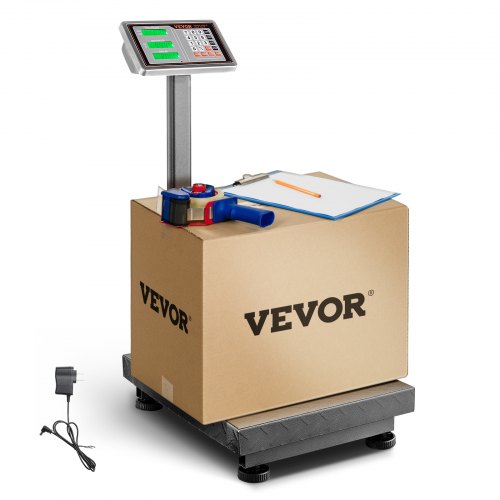 Digital platform scale with carbon steel, 660 lbs capacity, and multi-functional LED display.